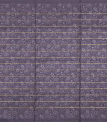 Grey Printed Synthetic Dola Silk Saree With Checks & Floral Border-SY0368