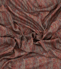 Dark Grey Printed Chanderi Cotton Saree With Floral Motifs-CC1735