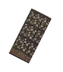 Black Printed Jaipur Cotton Saree With Floral Motifs-JC1809
