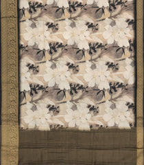 Black Woven Synthetic Viscose Saree With Printed Floral Motifs-BL4928