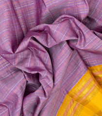Lavender Handloom Korvai Kanchipuram Silk Saree With Multi Checks-KA13344