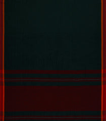 Bottle Green Woven Bengal Cotton Saree With Contrast Border-BG1857