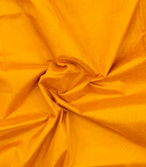 Mustard Handloom 9 Yards Silk Cotton Saree With Contrast Border-SC4693
