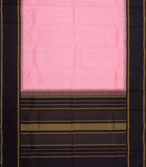 BubbleGum Pink Handloom Korvai Kanchipuram Silk Saree With Checks-KA16664