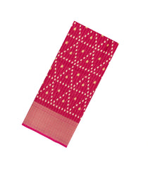 Crimson Printed Synthetic Dola Silk Saree With Motifs & Zari Stripes-SY0425
