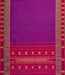 Purple Handloom Kanchipuram Silk Saree With Payadi Checks-KA14653