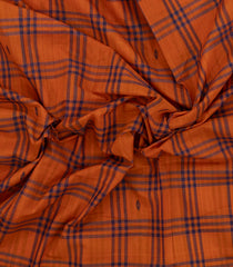Orange Woven Kadappa Cotton Saree With Checks-KN0769