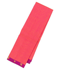 Peach Handloom Kanchipuram Silk Saree With Purple Border-KA13233