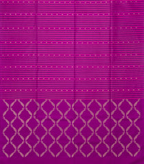 Magenta Handloom Soft Silk Saree With Stripes & Floral Motifs-SO4194
