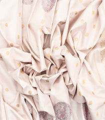 White Handloom Kanchipuram Silk Saree With Annam Buttas-KA12581