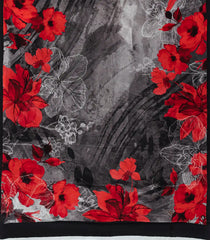 Black Woven Crepe Silk Saree With Printed Floral Motifs-PS0519