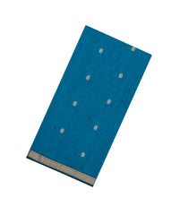 Cyan Handloom Maheswari Silk Cotton Saree With Floral Buttas-SC4960