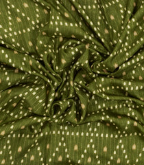 Olive Green Printed Synthetic Dola Silk Saree With Motifs & Zari Stripes-SY0424