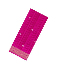 Hot Pink Printed Synthetics Dola Zari Lining With Jacquard Zari Border-BL5169