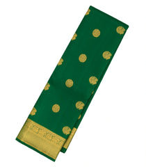 Dark Green Handloom Kanchipuram Silk Saree With Annam Buttas-KA12674