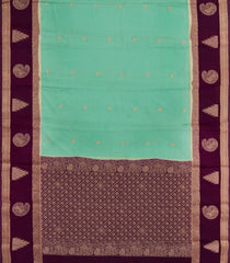 Aquamarine Woven Art Crepe  Saree With Stone Work In Contrast Border-BL5145