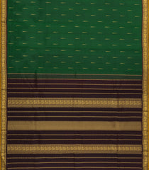 Dark Green Handloom Kanchipuram Silk Saree With Rain Drop Buttas-KA14845