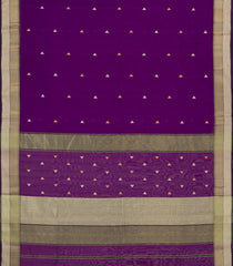 Purple Handloom Maheswari Silk Cotton Saree With Buttas-SC4147