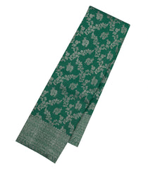 Sea Green Handloom Kanchipuram Silk Saree With Floral Motifs-KA15068