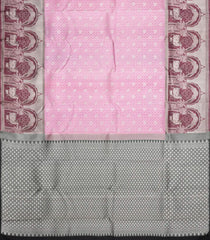 Baby Pink Handloom Korvai Kanchipuram Silk Saree With Floral Zari Motifs-KA15768