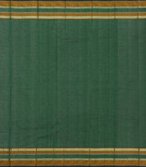 Green Handloom Kanchi Cotton Saree With Zari Checks-KC1840
