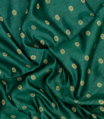 Sea Green Woven Tussar Silk Saree With Floral Motifs & Contrast Border-TU3546