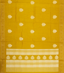 Mustard Printed Synthetic Dola Silk Saree With Zari Stripes & Border-SY0410