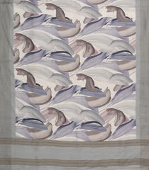 Grey Woven Synthetic Kotha Silk Saree With Printed Abstract Motifs-BL4841