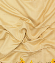 Sandal Printed Tussar Silk Saree With Floral Motifs-TU3461