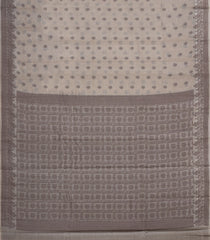Grey Woven Tussar Silk Saree With Floral Buttas-TU3414