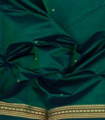 Green Handloom Silk Cotton Saree With Buttas-SC4360