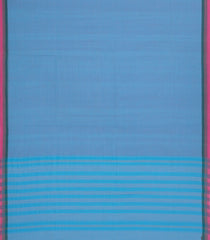 Steel Blue Woven Bengal Cotton Saree With Contrast Border-BG1863