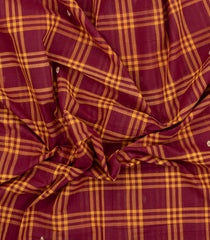 Crimson Woven Kadappa Cotton Saree With Checks-KN0762