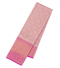 Pink Woven Tissue Silk Saree With Floral Zari Motifs-KA15560