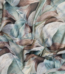 Turquoise Printed Synthetic Tussar Silk Saree With Contrast Border-SY0138