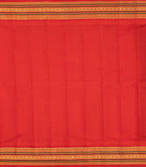 Dark Green Handloom Gadwal Silk Saree With Buttas & Contrast Temple Border-GA0301
