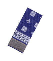 Dark Blue Printed Synthetic Dola Saree With Zari Stripes & Border-BL5401