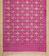 Chesnutt Pink Printed Tussar Silk Saree With Floral Motifs-TU3622