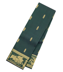 Bottle Green Handloom Kuraloviyam Silk Saree With Buttas-KA15879
