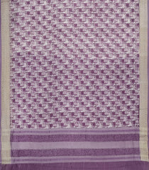 Lilac Printed Chanderi Cotton Saree With Floral Motifs-CC1440