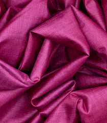 Pink Handwoven Tussar Silk Saree With Temple Border-Pink