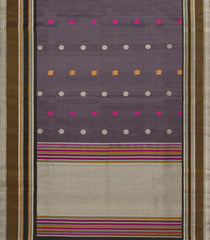 Dark Grey Handloom Soft Silk Saree With Horse Buttas-SO4781