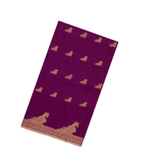 Magenta Printed Synthetics Dola Saree Zari Buttas-BL5309