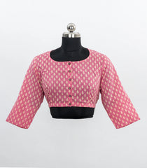 Pink Printed 3/4 Sleeve Cotton Blouse-RB5229