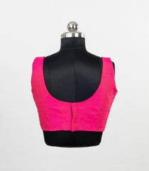 PInk Woven Ready Made Spun Cotton Plain Sleeveless Blouse-RB5191