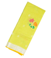 Neon Green Handloom Kota Silk Saree With Meena Floral Motifs-KO1046