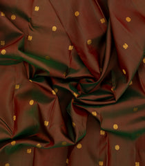 Dark Brown Handloom Kanchipuram Silk Saree With Annam Buttas-KA13823