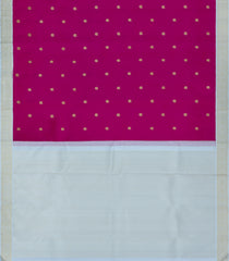 Hot Pink Handloom Korvai Kanchipuram Silk Saree With Buttas-KA15308
