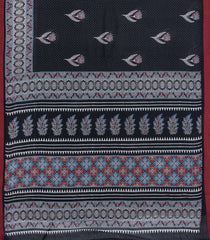 Black Printed Jaipur Cotton Saree With Printed Floral Motifs-JC1758