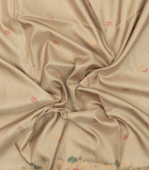 Taupe Handloom Uppada Silk Saree With Floral Motifs-UP0413